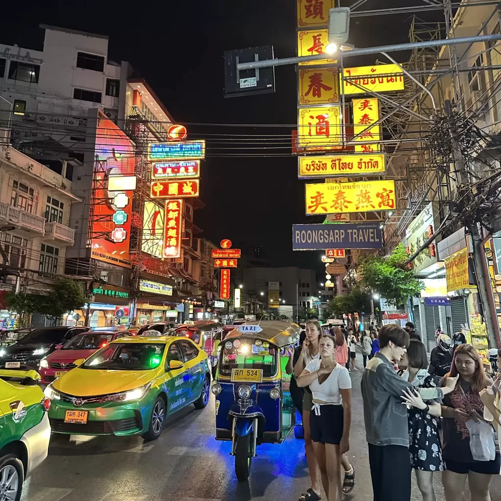 Yaowarat Road- China Town Night Market in Bangkok.